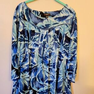Cocomo Blue Patterned Tunic Top